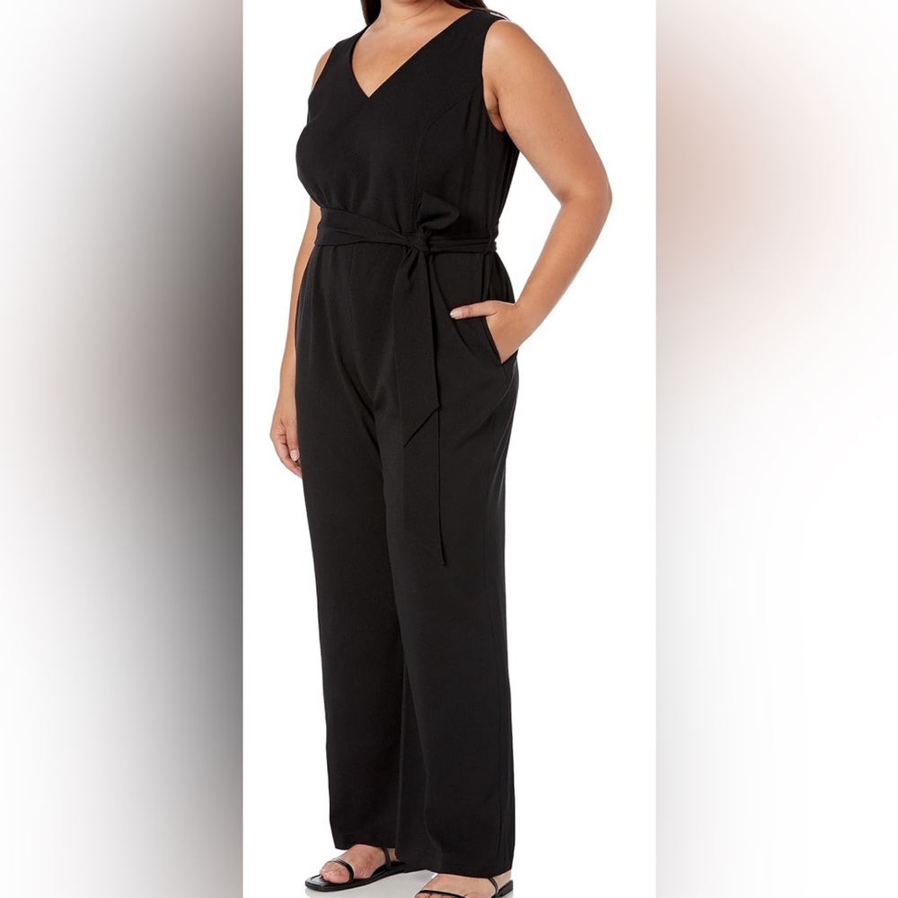 Kasper womens Slvless V-neck Jumpsuit W/Straight Pant 16 PLUS NEW with TAGS